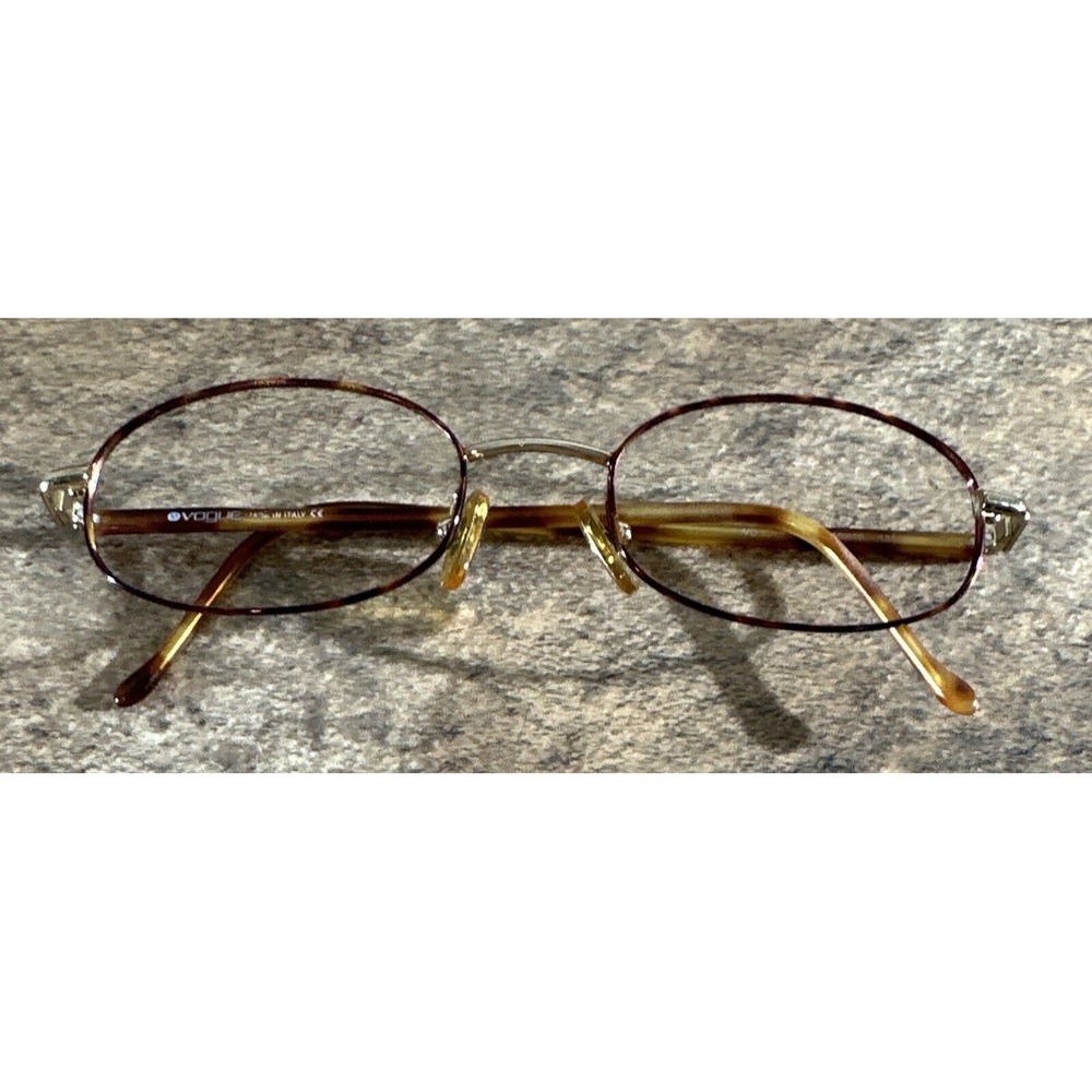 Vogue VO 3245 328 Women's Oval Metal Brown Eyeglasses Frames 50-19-135 Italy G1